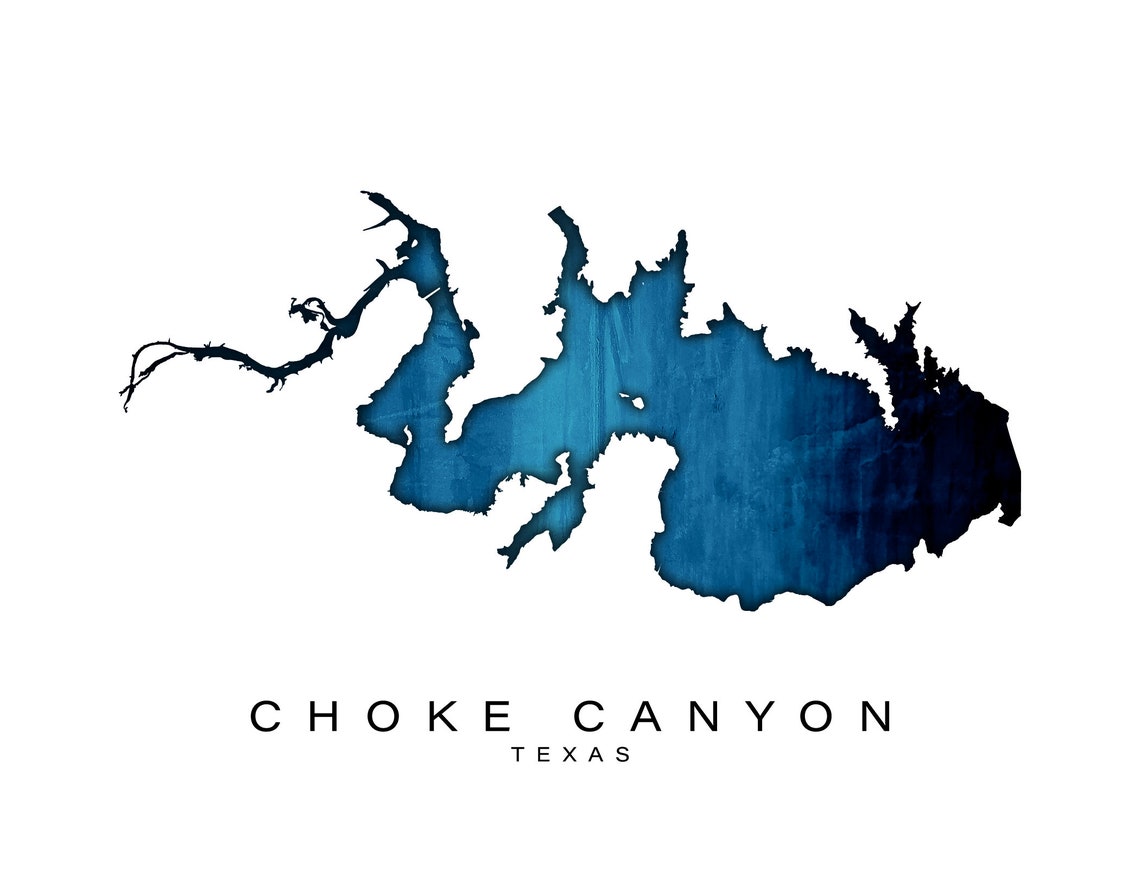Wall Art Map Print of Choke Canyon Texas Etsy