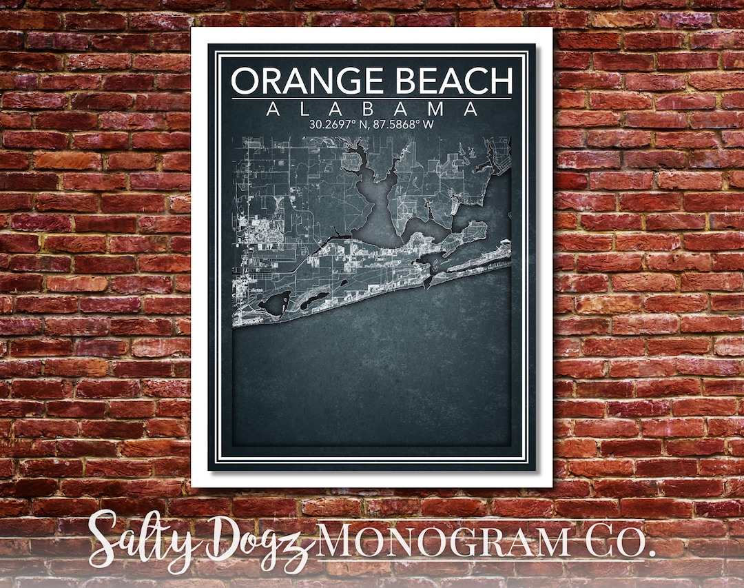 Wall Art Map Print of Orange Beach, Alabama!!! - Etsy
