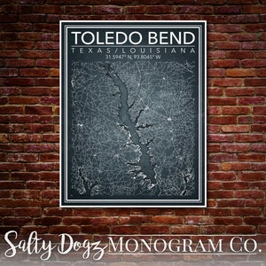 DESCARGA DIGITAL Impresión de 11x14 pulgadas de Toledo Bend, Texas/Luisiana! ***3 versiones***