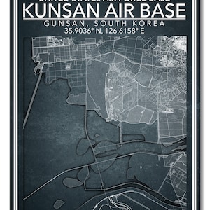 Kunsan Air Base Map Art Print USAF Base Poster Etsy Il 9ghq 