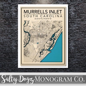 Wall Art Map of Murrells Inlet, South Carolina!!!