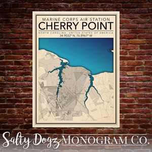 DIGITAL DOWNLOAD 18x24in Print of US Marine Corp Base Cherry Point, North Carolina! ***3 versions***