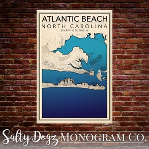 DOWNLOAD DIGITALE 24x36in Stampa di Atlantic Beach, Carolina del Nord! ***3 versioni***
