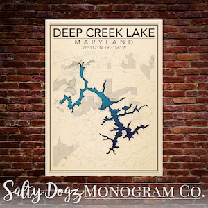 DIGITAL DOWNLOAD 18x24in Print of Deep Creek Lake, Maryland! ***3 versions***