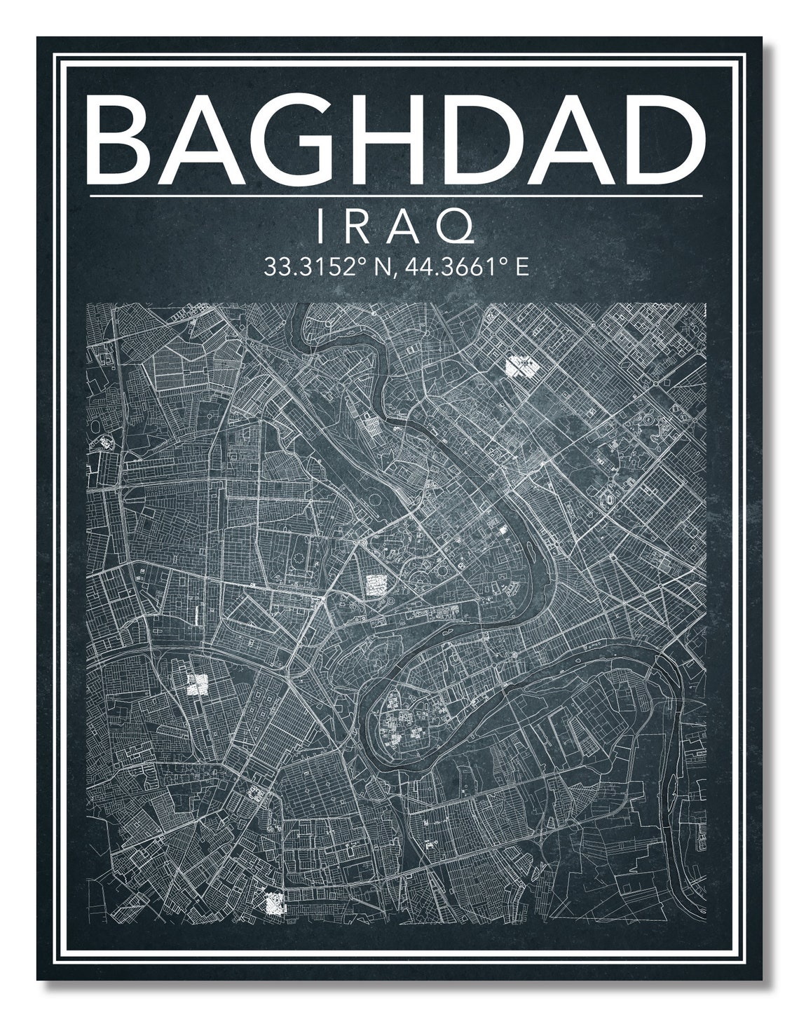 Wall Art Map Baghdad, Iraq!! - Etsy