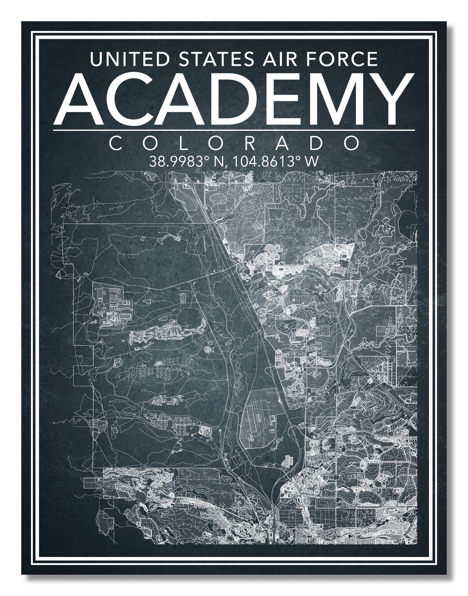 Wall Art Map Print of United States Air Force Academy!! - Etsy