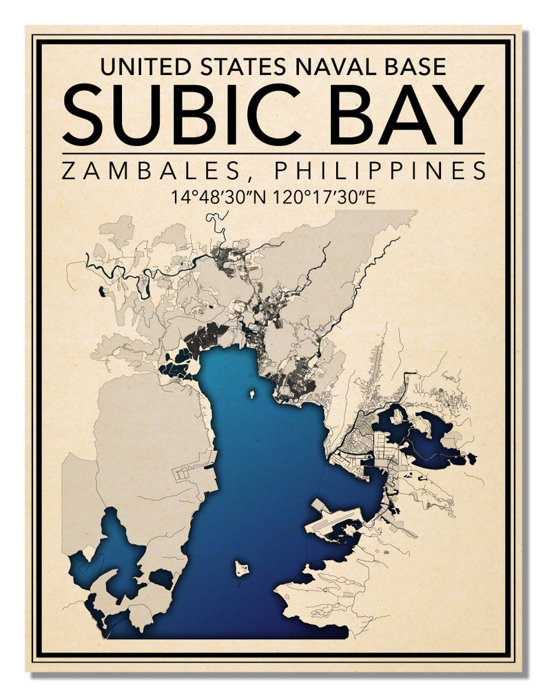 Wall Art Map Print of Naval Base Subic Bay, Subic, Zambales! - Etsy