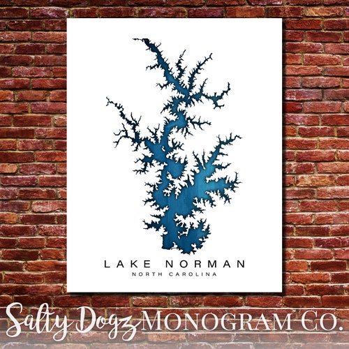 Lake Norman North Carolina Poster Skyline Art Print NC Item Etsy