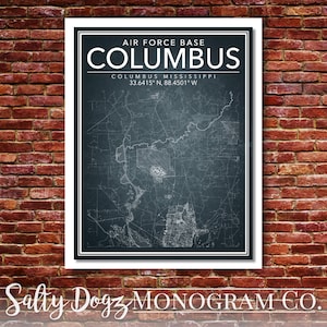 Wall Art Map Print of Air Force Base Columbus, MS!