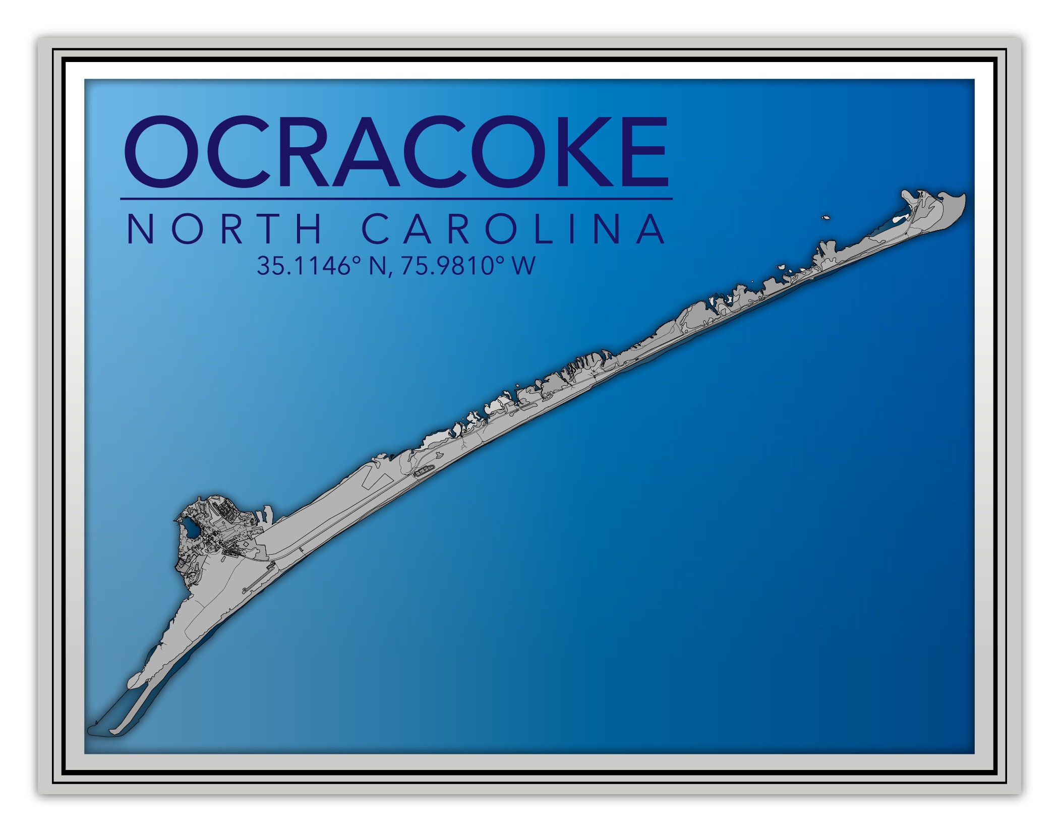 Wall Art Map Ocracoke, NC!!!