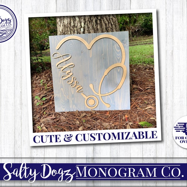 Personalized NURSE Name Sign / Custom Real Wood Sign / Laser Product / Unique Gift