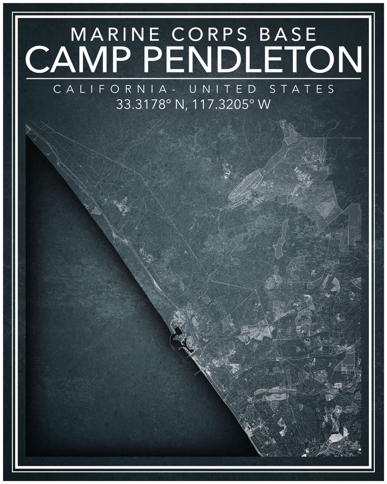 Camp Pendleton Rood Map DIGITAL DOWNLOAD 16x20in Print of USMC Camp Pendleton, California! ***3 ...