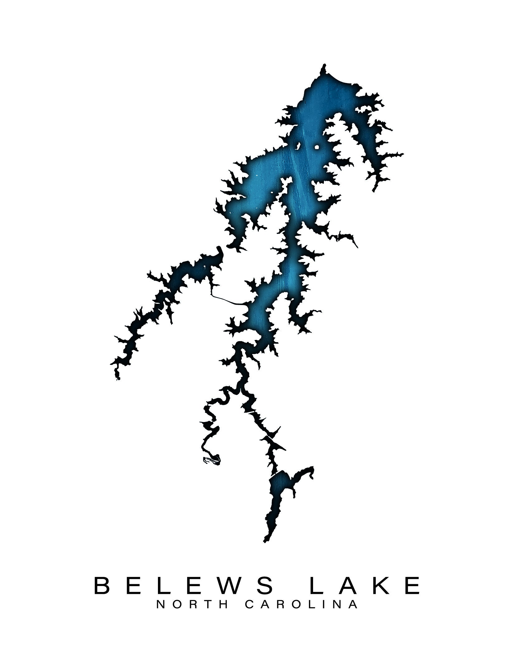 wall-art-map-print-of-belews-lake-north-carolina-etsy