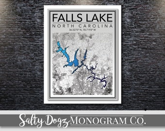 Wall Art Map Print of High Rock Lake North Carolina - Etsy