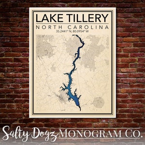 DIGITAL DOWNLOAD 18x24in Print of Lake Tillery, North Carolina! ***3 versions***