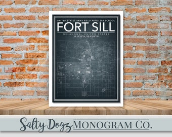 Wall Art Map United States Army Field Artillery School Fort Sill, Oklahoma!!