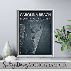 Wall Art Map Print Carolina Beach, NC!!!