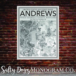 Wall Art Map Print of US Air Force Base Andrews!