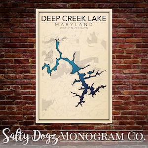 DIGITAL DOWNLOAD 24x36in Print of Deep Creek Lake, Maryland! ***3 versions***