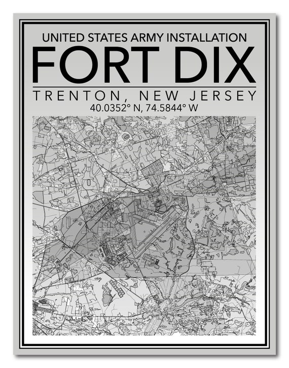 Fort Dix New Jersey Map Wall Art Map Print Of Fort Dix New Jersey-Joint Base - Etsy Israel