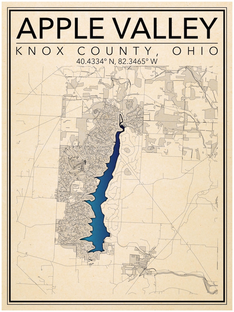 DIGITAL DOWNLOAD 18x24in Print of Apple Valley, Ohio! ***3 Versions