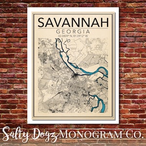Wall Art Map of Savannah, Georgia!!!
