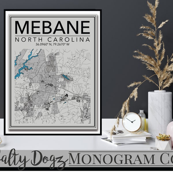 Mebane Nc Map Etsy
