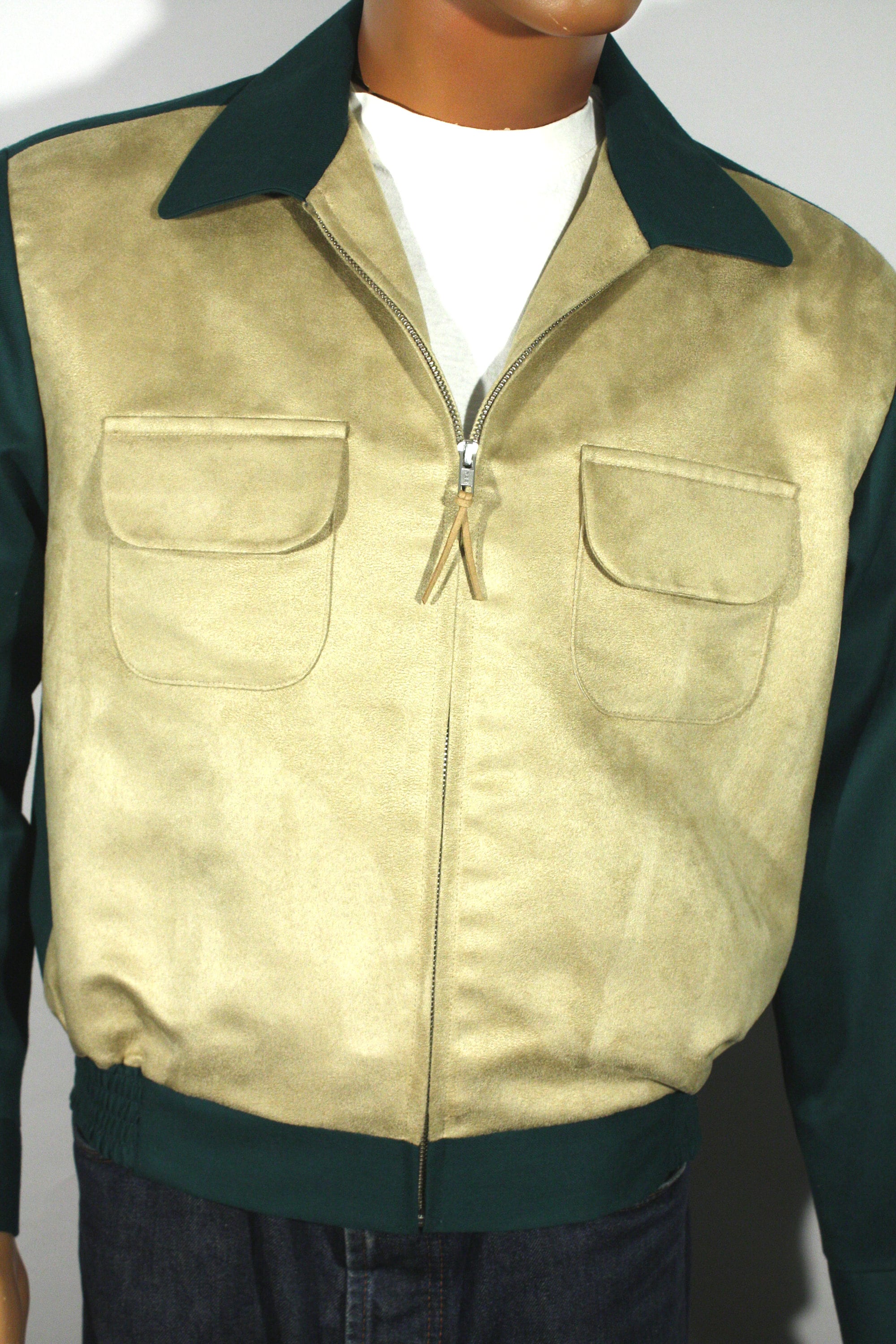 Buy Vintage 1950s Reproduction Green Gabardine Jacket With Tan 