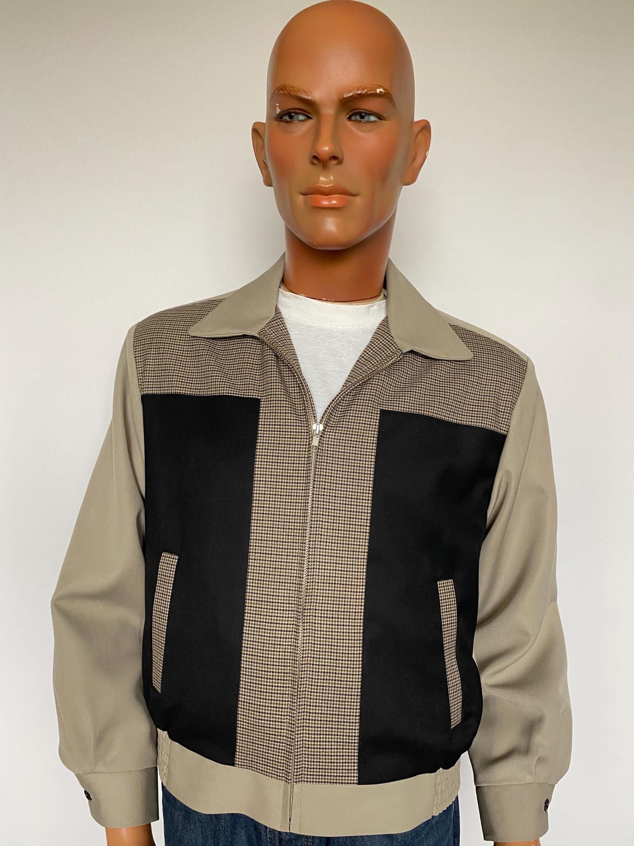 Size M / L - Vintage 1950s Repro 3-tone Patterned, Black and