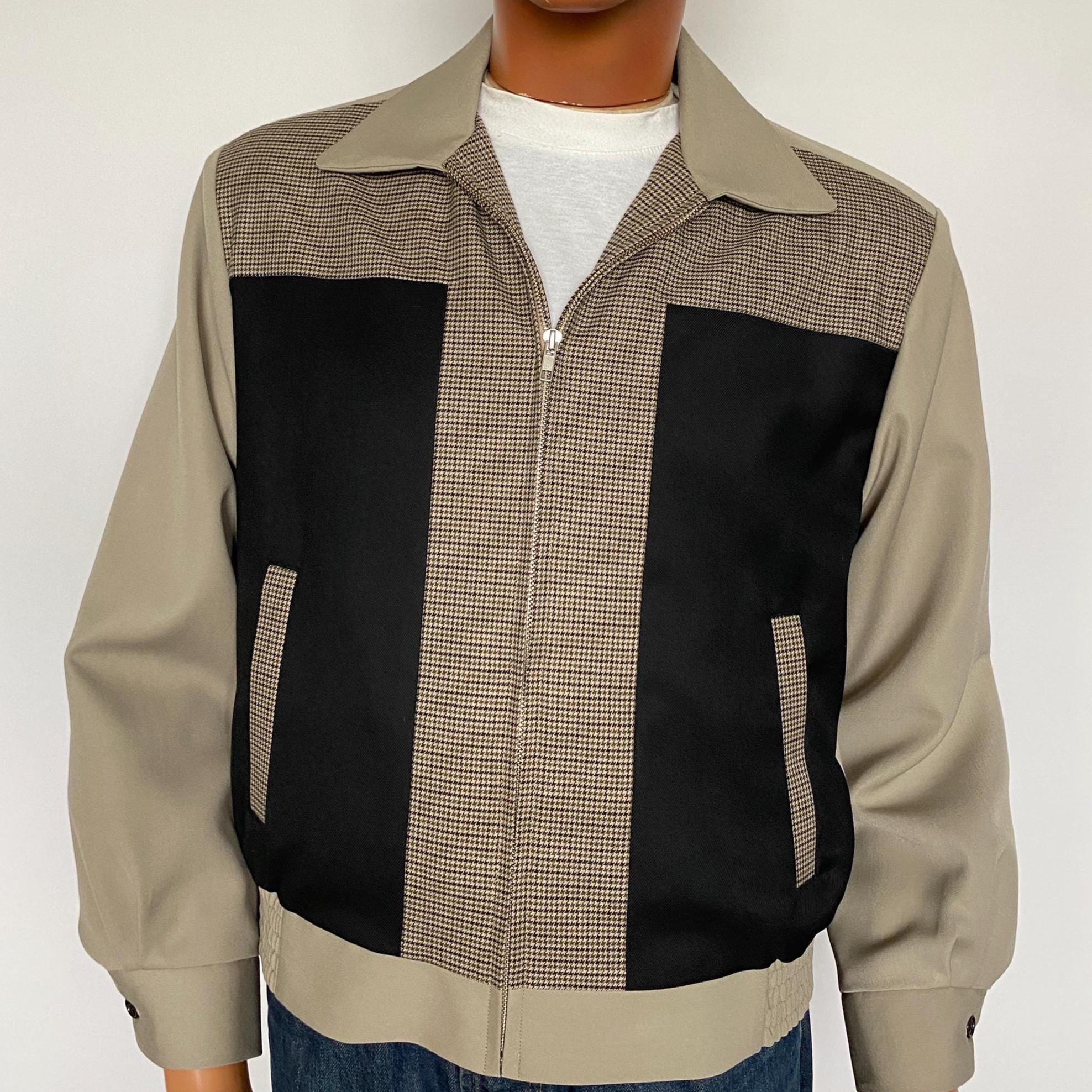 Size M / L - Vintage 1950s Repro 3-tone Patterned, Black and Gray