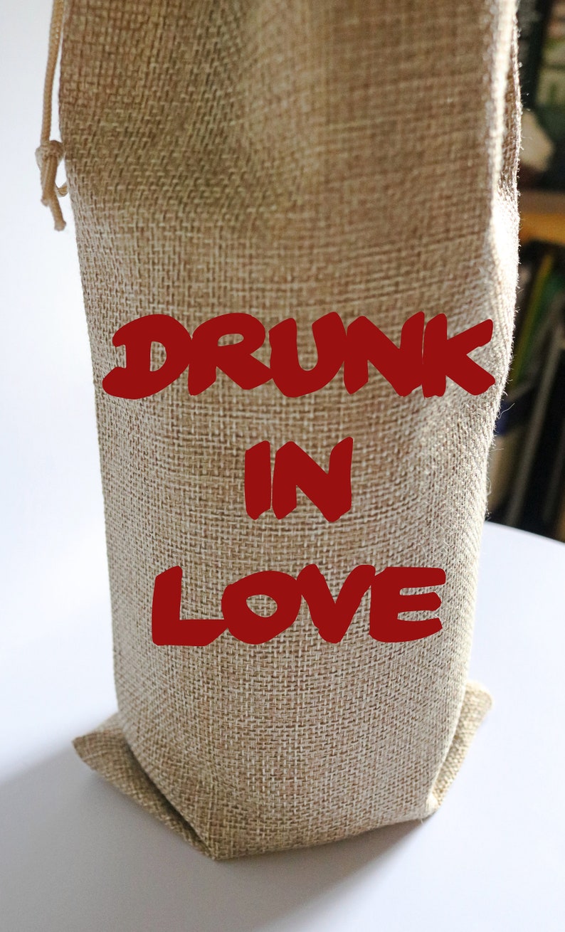 Muslin Bag Large Hen Party Gift Box Sack Beyonce Quote Canvas Bag Bachelorette Party Favor Drunk in Love Bottle Burlap Bag Alcohol Tote