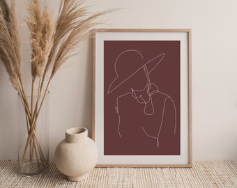 Digital Download| Printable Contour Drawing| Minimalist Art| Modern Decor| Minimalist Line Art | Printable Wall Art