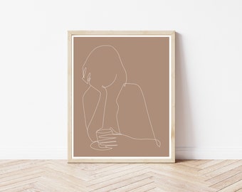 Digital Download| Printable Contour Drawing| Minimalist Art| Modern Decor| Minimalist Line Art | Printable Wall Art