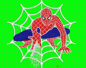 Spiderman Embroidery Design. 3 sizes, 7 formats, 3D effect. Instant download