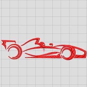 F1 レースカー刺繍デザイン フォーミュラ 1 - 即時ダウンロード 2 サイズ