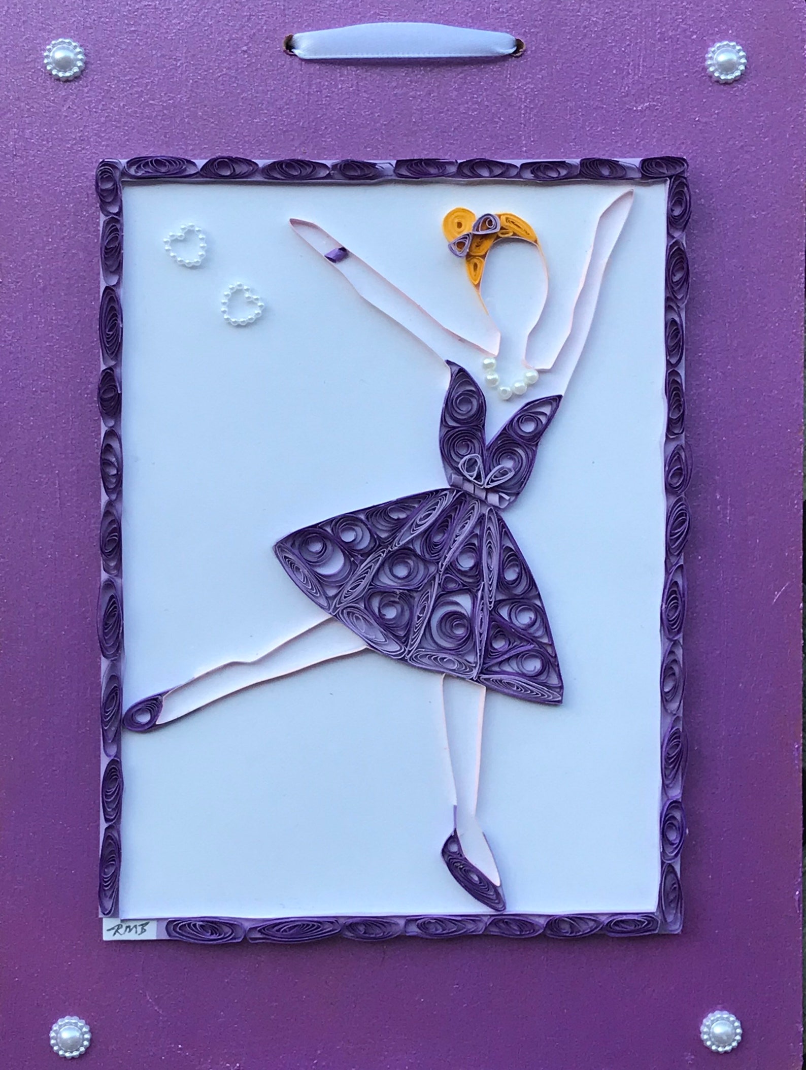Quilled ballerina picture paper art gift birthday girl Etsy