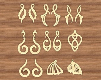 Leaf Earring SVG Bundle: Modern Laser Cut Designs (Digital File)