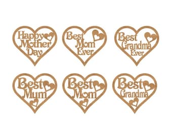 Mother's Day Heart SVG Bundle: Grandma Gift, Laser Cut File (Digital Download)