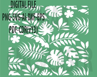 Monstera Leaf SVG: Tropical Jungle Leaves Cut Files (Digital Download)