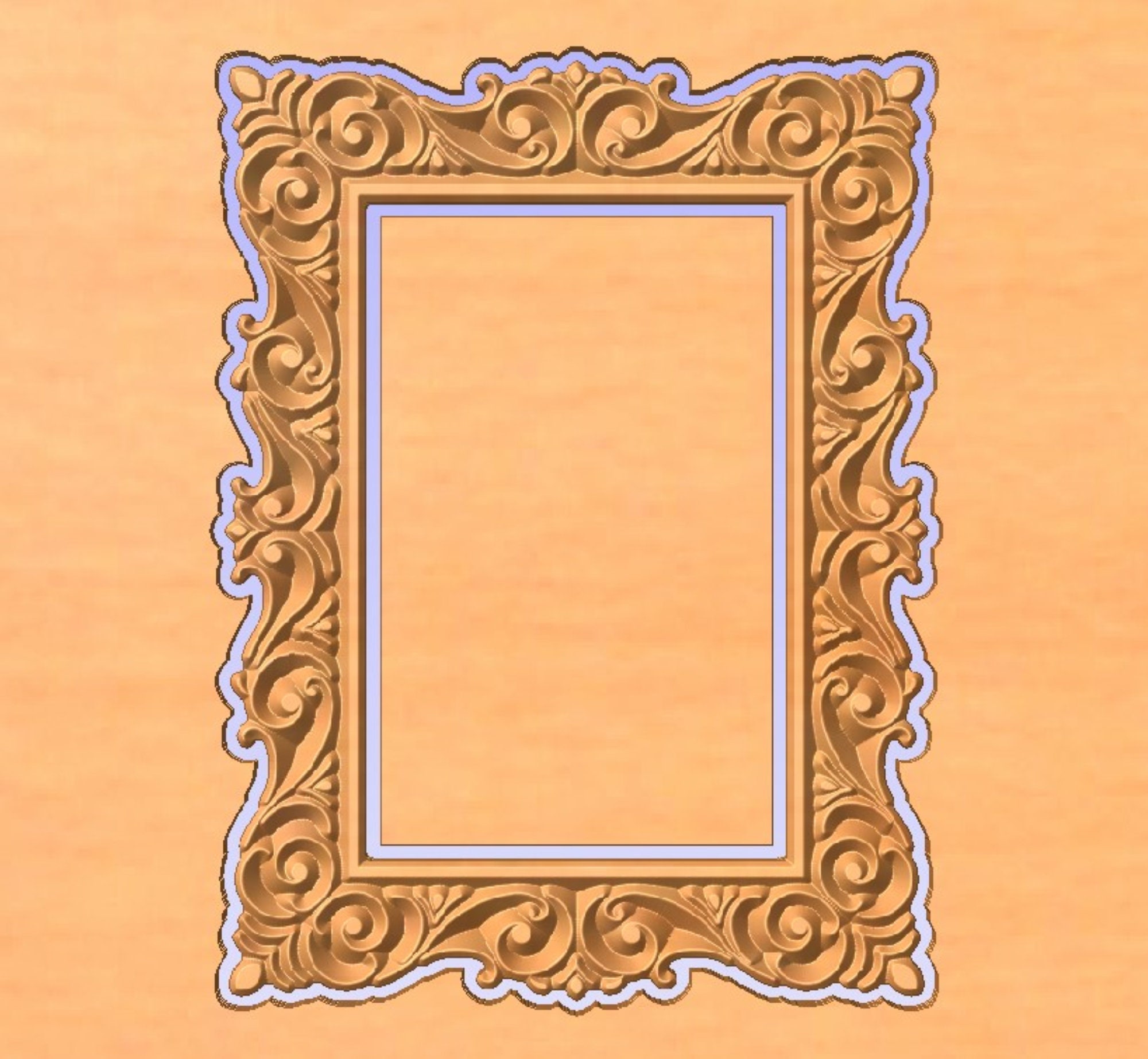 Wall Decor Photo Frame Vector File for V-bit CNC Carving