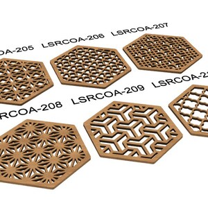 Hexagon and Circle (two Model) Wood Coasters Trivet Template Wall Decor ...