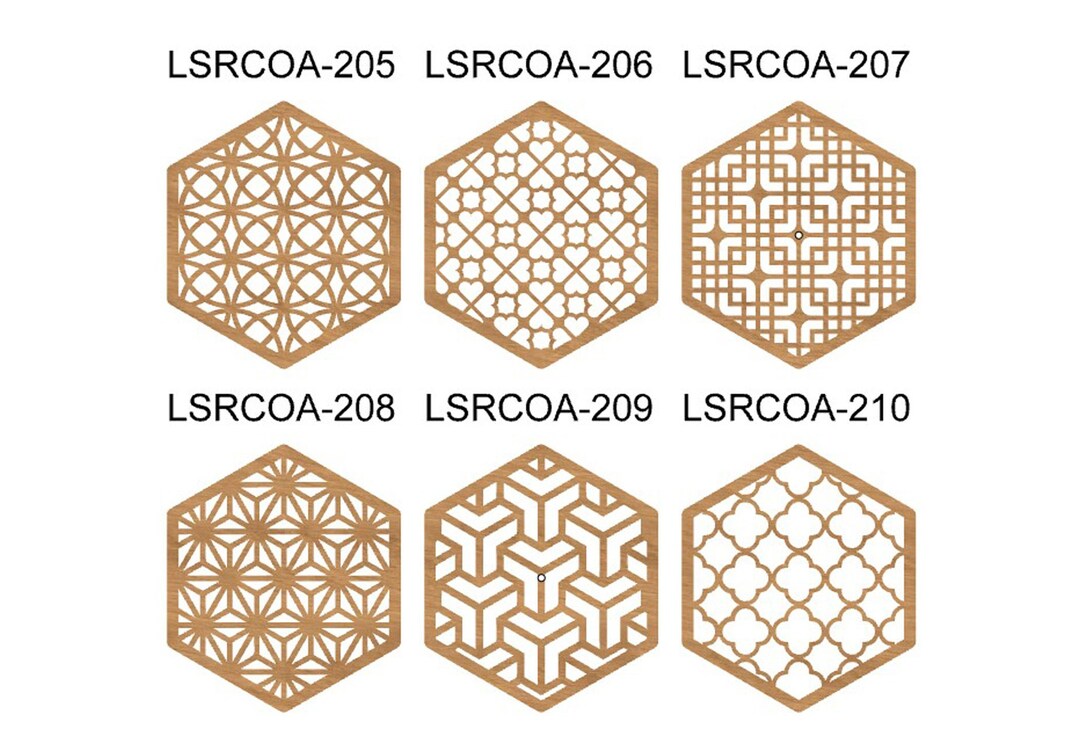 Hexagon and Circle (two Model) Wood Coasters Trivet Template Wall Decor ...