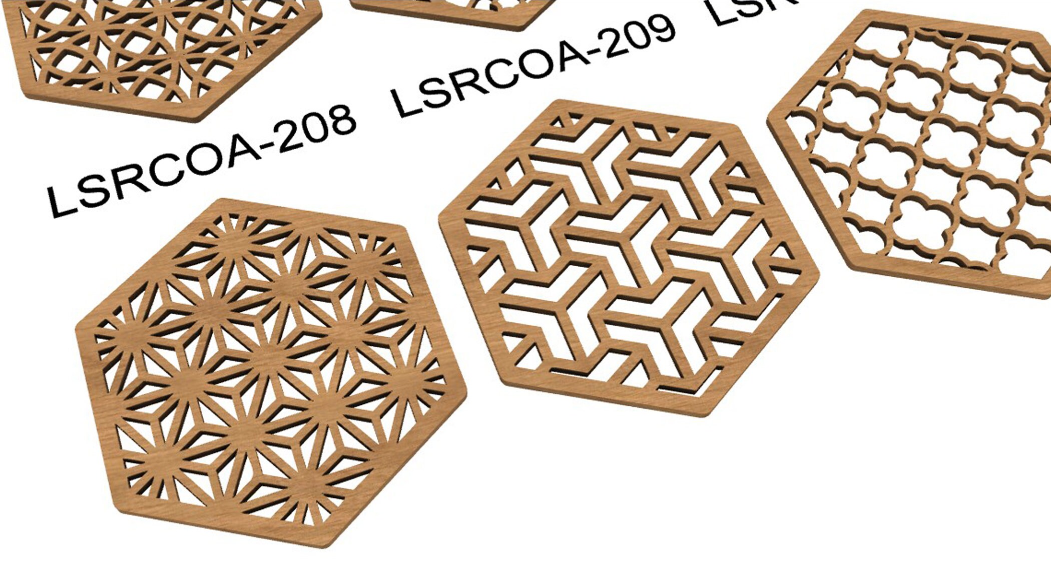 Hexagon and Circle two Model Wood Coasters Trivet Template - Etsy