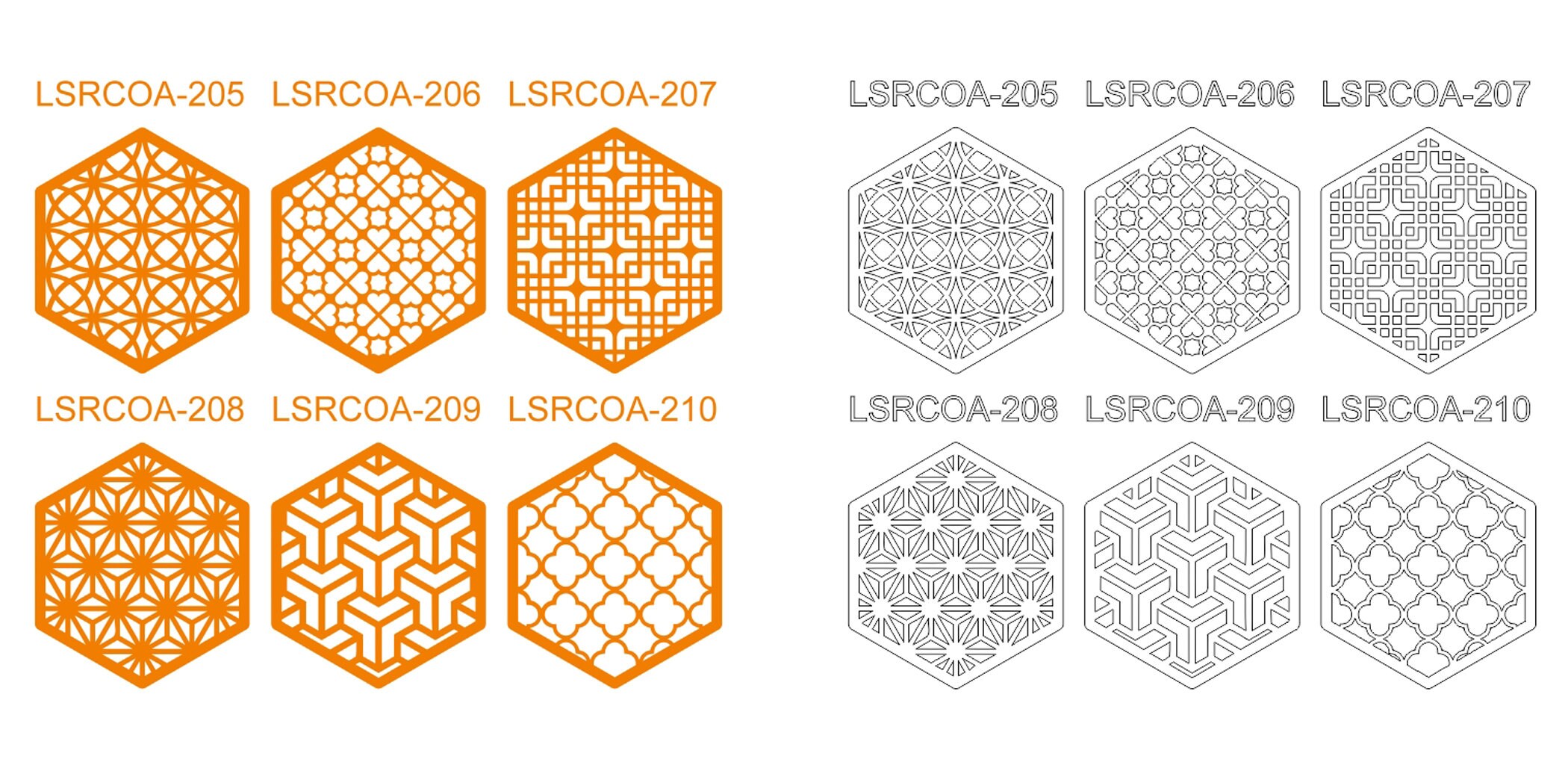 Hexagon and Circle two Model Wood Coasters Trivet Template - Etsy