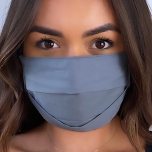 Dark Grey Reusable Cotton Mask - Unisex Washable Face Mask - Hypoallergenic Mask With Filter Pocket Option UK - Comfortable Adjustable Mask