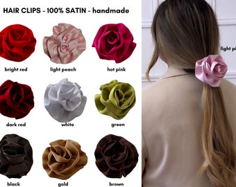 Flower hair clip, hair rose applique, wedding guest hair accessories, gifts for her, bohemian flower clip