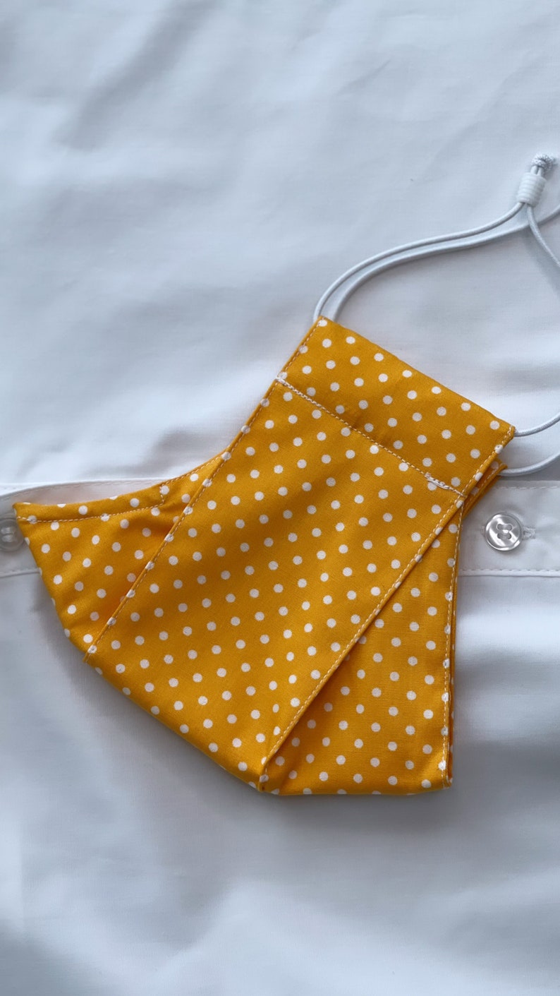 Best Mask for Glasses Wearers Yellow Polka Dot Cotton Face Etsy UK