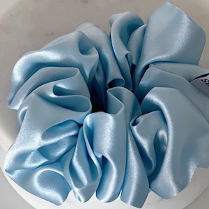Blue Scrunchie, Something Blue Bridal Gift, Silk Hair Accessories, Gifts for her, Handmade UK
