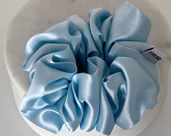 Blue Scrunchie, Something Blue Bridal Gift, Silk Hair Accessories, Gifts for her, Handmade UK