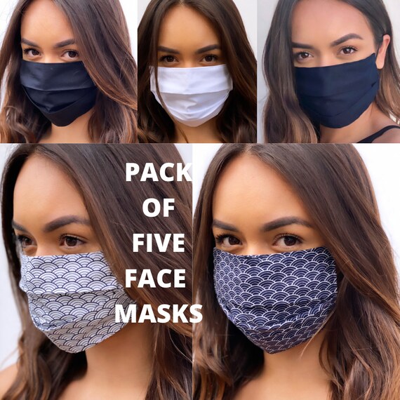 Pack of 5 Unisex Face Masks UK 5 Luxury Cotton Face Masks Etsy